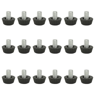 vidaXL Πόδια Επίπλων Ρυθμιζόμενα Μ8 18 τεμ. Μαύρα