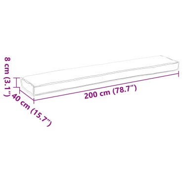 vidaXL Μαξιλάρι παλέτας Ανθρακί 200x40x8cm Ύφασμα Οξφόρδης