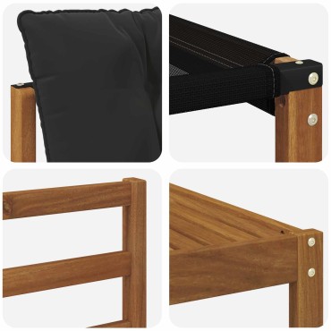 vidaXL Σειρά Καναπέ Εξωτερικού με μαξιλάρι 9 τεμ. Φυσικό και Μαύρο 59x59x37cm