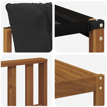 vidaXL Σειρά Καναπέ Εξωτερικού με μαξιλάρι 9 τεμ. Φυσικό και Μαύρο 59x59x37cm