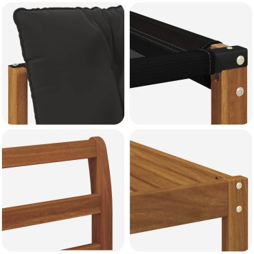 vidaXL Σειρά Καναπέ Εξωτερικού με μαξιλάρι 9 τεμ. Φυσικό και Μαύρο 59x59x37cm