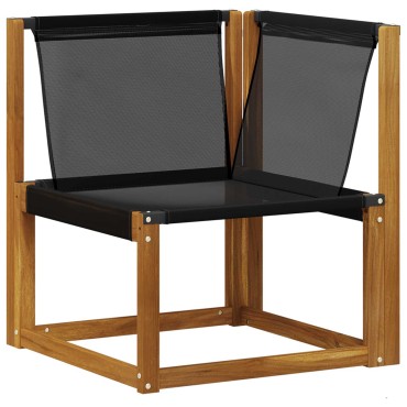 vidaXL Σειρά Καναπέ Εξωτερικού με μαξιλάρι 9 τεμ. Φυσικό και Μαύρο 59x59x37cm