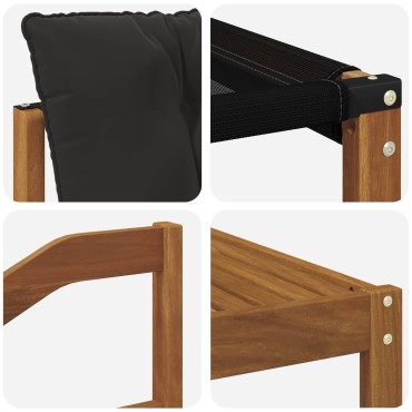 vidaXL Σειρά Καναπέ Εξωτερικού με μαξιλάρι 9 τεμ. Φυσικό και Μαύρο 59x59x37cm