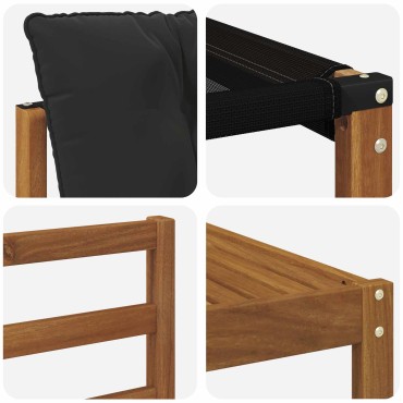 vidaXL Σειρά Καναπέ Εξωτερικού με μαξιλάρι 9 τεμ. Φυσικό και Μαύρο 79x79x37cm