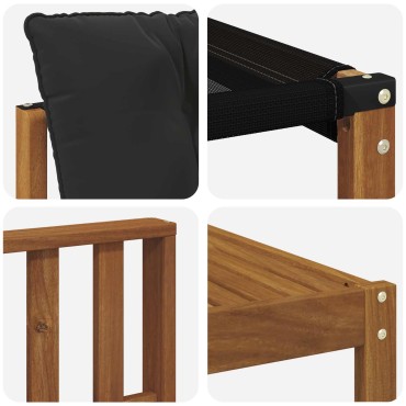 vidaXL Σειρά Καναπέ Εξωτερικού με μαξιλάρι 9 τεμ. Φυσικό και Μαύρο 79x79x37cm