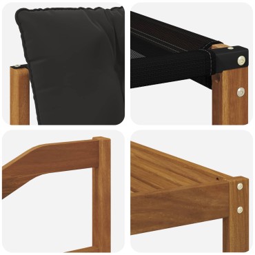 vidaXL Σειρά Καναπέ Εξωτερικού με μαξιλάρι 9 τεμ. Φυσικό και Μαύρο 79x79x37cm