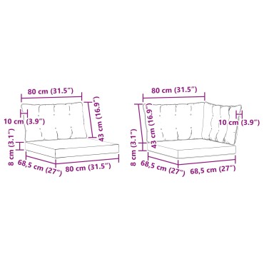 vidaXL Σειρά Καναπέ Εξωτερικού με μαξιλάρι 9 τεμ. Φυσικό και Μαύρο 404x247,5x73cm
