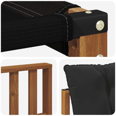 vidaXL Σειρά Καναπέ Εξωτερικού με μαξιλάρι 9 τεμ. Φυσικό και Μαύρο 404x247,5x73cm