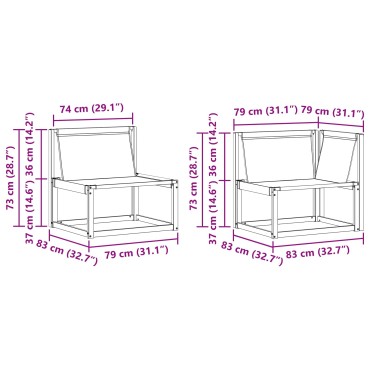 vidaXL Σειρά Καναπέ Εξωτερικού με μαξιλάρι 9 τεμ. Φυσικό και Μαύρο 404x247,5x73cm