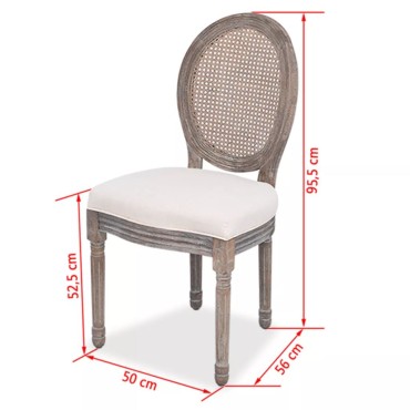 vidaXL Καρέκλες Τραπεζαρίας 4 τεμ. Κρεμ Υφασμάτινες 50x56x95,5cm