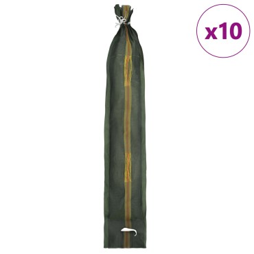 vidaXL Σακιά με άμμο 10 pcs Σκούρο Πράσινο 100 x 25 cm HDPE