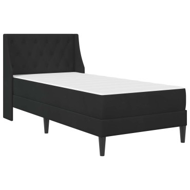 vidaXL Σκελετός κρεβατιού με στρώμα Μαύρο 90 x 190 cm Βελούδο