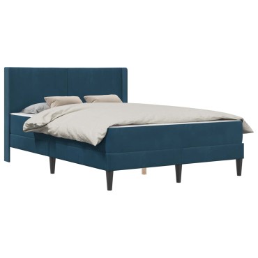 vidaXL Σκελετός κρεβατιού με στρώμα Μπλε 120x190cm Βελούδο