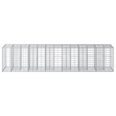 vidaXL Ανασηκωμένο κρεβάτι gabion 2 τμχ. 260x60x55cm Ασημί