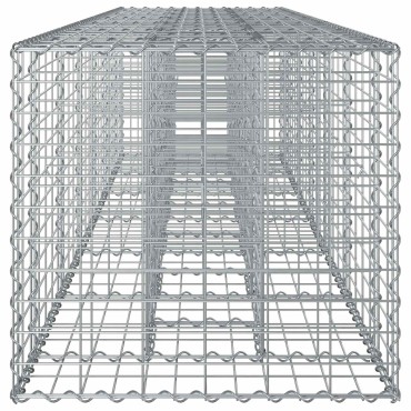 vidaXL Ανασηκωμένο κρεβάτι gabion 2 τμχ. 260x60x55cm Ασημί