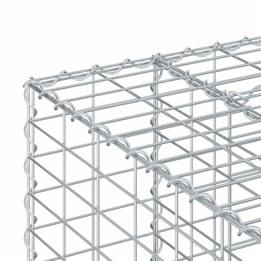 vidaXL Ανασηκωμένο κρεβάτι gabion 2 τμχ. 260x60x55cm Ασημί