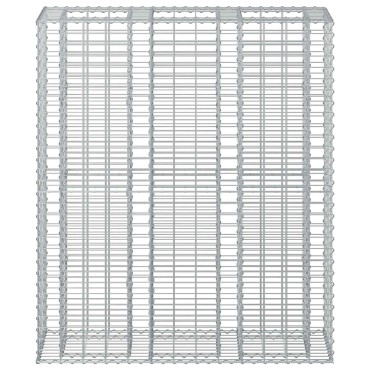 vidaXL Ανασηκωμένο κρεβάτι gabion 2 τμχ. 130x50x150cm Ασημί