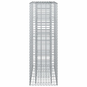vidaXL Ανασηκωμένο κρεβάτι gabion 2 τμχ. 130x50x150cm Ασημί