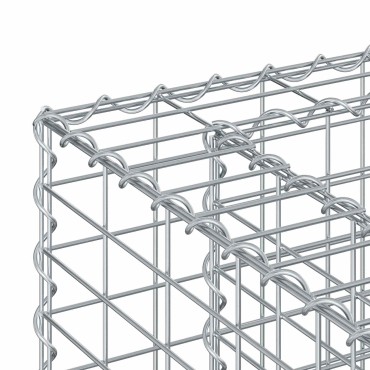 vidaXL Ανασηκωμένο κρεβάτι gabion 2 τμχ. 130x50x150cm Ασημί