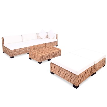 vidaXL Σετ Καναπέ 18 τεμ. από Γνήσιο Ρατάν 67x67x58cm  Γωνιακός