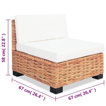 vidaXL Σετ Καναπέ 18 τεμ. από Γνήσιο Ρατάν 67x67x58cm  Γωνιακός