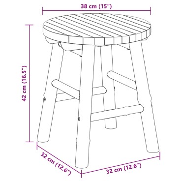 vidaXL Σκαμπό Κήπου Φυσικό 38x42cm Μπαμπού