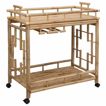 vidaXL Καρότσι Κρασιού με Ρόδες Φυσικό 85x50x93cm Μπαμπού 1 τεμ.