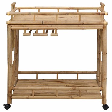 vidaXL Καρότσι Κρασιού με Ρόδες Φυσικό 85x50x93cm Μπαμπού 1 τεμ.