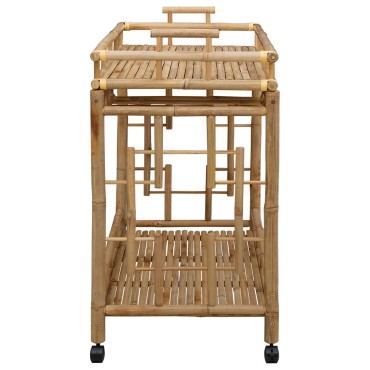 vidaXL Καρότσι Κρασιού με Ρόδες Φυσικό 85x50x93cm Μπαμπού 1 τεμ.