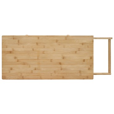 vidaXL Καλάθι κουζίνας με ρόδες Φυσικό 90,5x36x86,5cm Μπαμπού