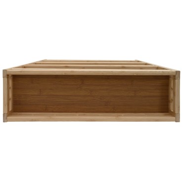 vidaXL Καλάθι κουζίνας με ρόδες Φυσικό 60x18x97cm Μπαμπού