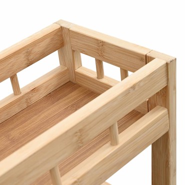 vidaXL Καλάθι κουζίνας με ρόδες Φυσικό 60x18x97cm Μπαμπού