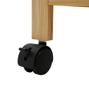 vidaXL Καλάθι κουζίνας με ρόδες Φυσικό 60x18x97cm Μπαμπού