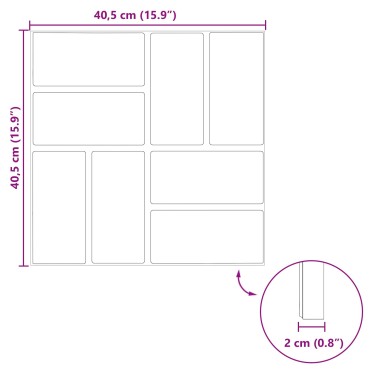 vidaXL Πέτρα βήματος 6 τμχ. Κόκκινο 40,5 x 40,5 x 2 εκ. Λάστιχο
