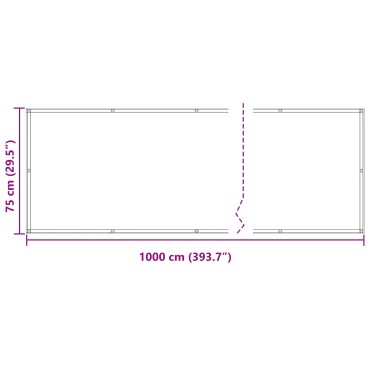 vidaXL Οθόνη Μπαλκονιού Μπορντό 75 x 1000 cm