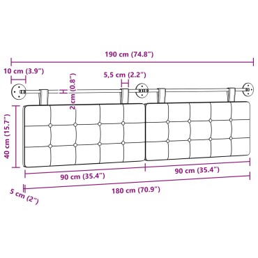 vidaXL Κεφαλάρι κρεβατιού κρεμαστό Taupe Ύφασμα 190x55x5cm 1 τεμ.