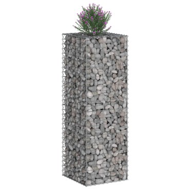 vidaXL Ανασηκωμένο κρεβάτι gabion Ασημί 50x50x150cm