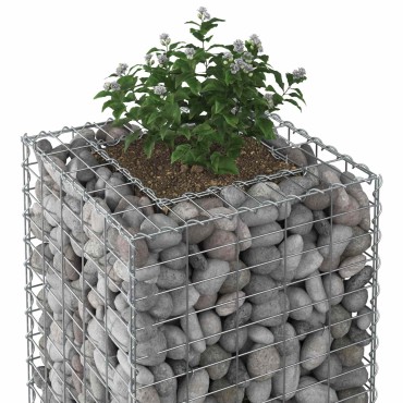 vidaXL Ανασηκωμένο κρεβάτι gabion Ασημί 50x50x150cm