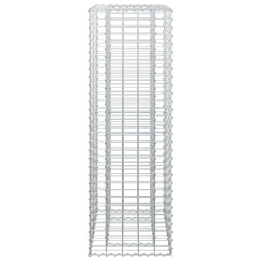 vidaXL Ανασηκωμένο κρεβάτι gabion Ασημί 50x50x150cm