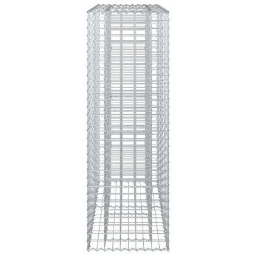 vidaXL Ανασηκωμένο κρεβάτι gabion Ασημί 90x50x150cm