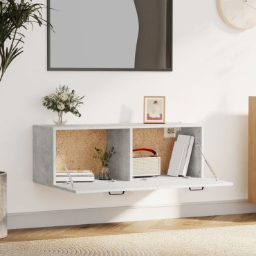 vidaXL Ντουλάπι Τοίχου Γκρι Σκυρ. 100x36,5x35cm Επεξεργασμένο Ξύλο 1 τεμ.