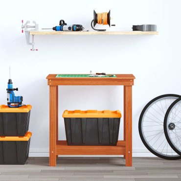 vidaXL Πάγκος εργασίας Κερωμένο Καφέ 80 x 50 x 80 cm Στερεό πεύκο