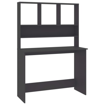 vidaXL Γραφείο με Ράφια Γκρι 110x45x157cm από Μοριοσανίδα 1 τεμ.