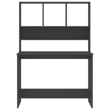 vidaXL Γραφείο με Ράφια Γκρι 110x45x157cm από Μοριοσανίδα 1 τεμ.