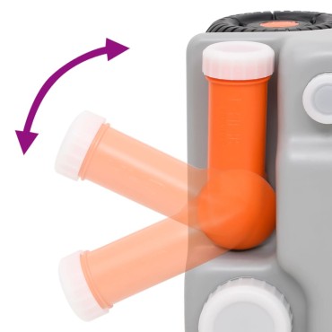 vidaXL Δεξαμενή Νερού με Τροχούς για Κάμπινγκ Γκρι 75 Λίτρων