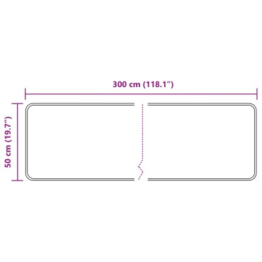 vidaXL Χαλί Runner MARSA Γκρι 50x300cm Πολυέστερ και PVC
