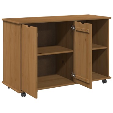 vidaXL Κινητό Ντουλάπι Μέλι Καφέ 100x39x65,5cm Στερεό ξύλο πεύκου