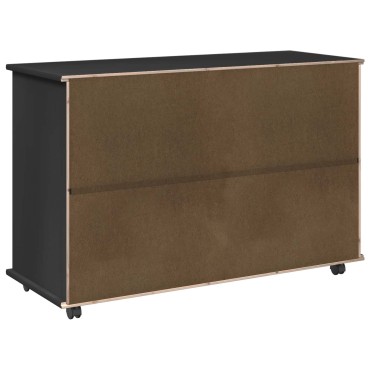 vidaXL Κινητό Ντουλάπι Μαύρο 100x39x65,5cm Στερεό ξύλο πεύκου