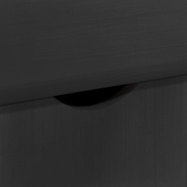 vidaXL Κινητό Ντουλάπι Μαύρο 100x39x65,5cm Στερεό ξύλο πεύκου