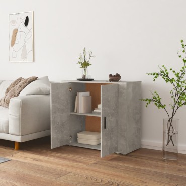 vidaXL Ντουλάπι Γκρι Σκυροδέματος 80x33x70cm Επεξεργασμένο Ξύλο 1 τεμ.